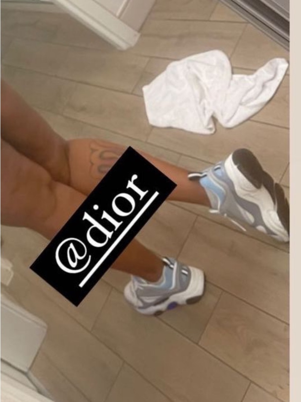 Dior Light Blue and White Athletic Sneakers